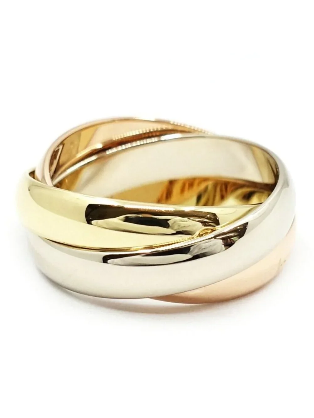 Cartier 18K Yellow Gold WG PG Trinity Ring Pinky